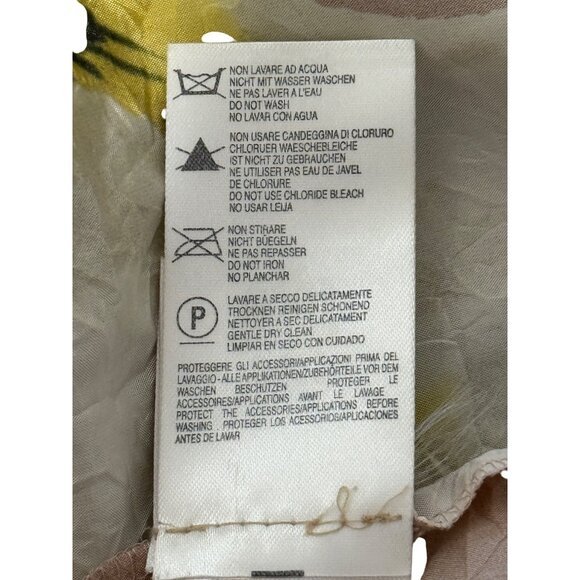 Blumarine Womens Pleated Dress Pink Floral Print Silk Blend Italy Size 42 / US 6 - Picture 9 of 10